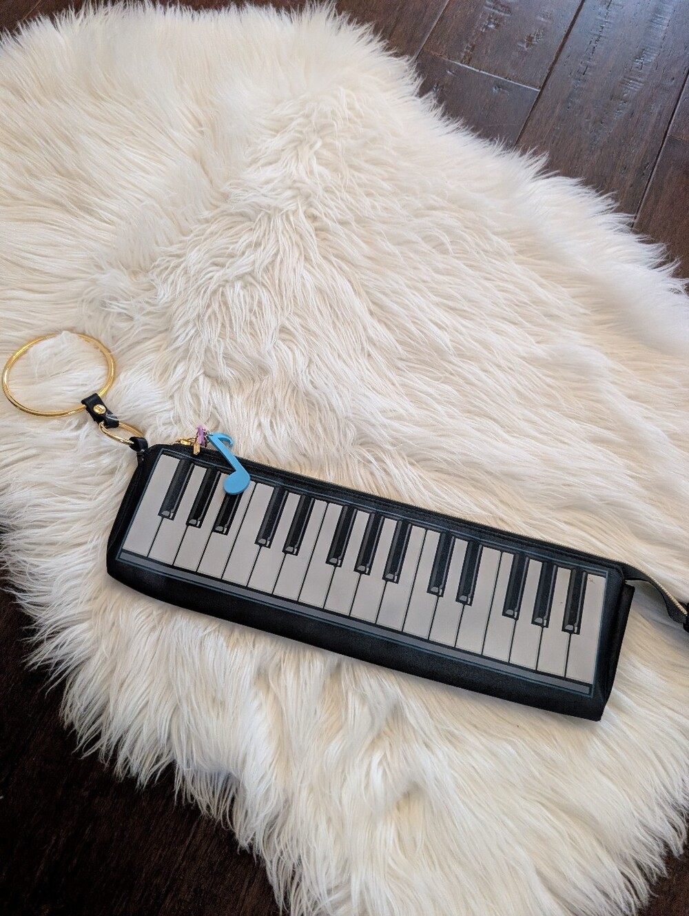 VINTAGE Y2K Parcel Keyboard Piano Music Purse Bag! RARE! Clutch Wristlet Charms